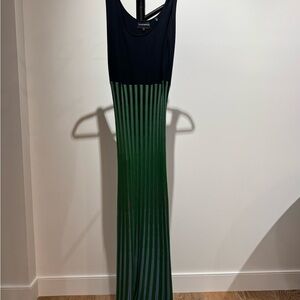 Emporio Armani Navy and Green Maxi Dress